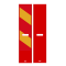 Traffic panel flat | film RA1/A | on one side indicating right | red / yellow